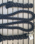 Ravenox Handmade Cotton Rope Horse Lead with Chain Black (1806013268058)
