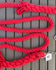 Ravenox Handmade Cotton Rope Horse Lead with Chain Red (1806013268058)