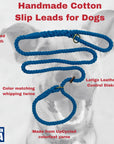Handmade Cotton Slip Lead Dog Leash walking dogs (1778149359706)