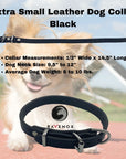 Extra Small - Black Latigo Leather Dog Collar (Front View) Simple yet elegant. This XS black latigo leather dog collar ensures strength and flexibility. Designed by Army Master Instructor of Canine Education, Mary Cortani. Made with love and care by our traditional Amish artisans. (7923369541869)