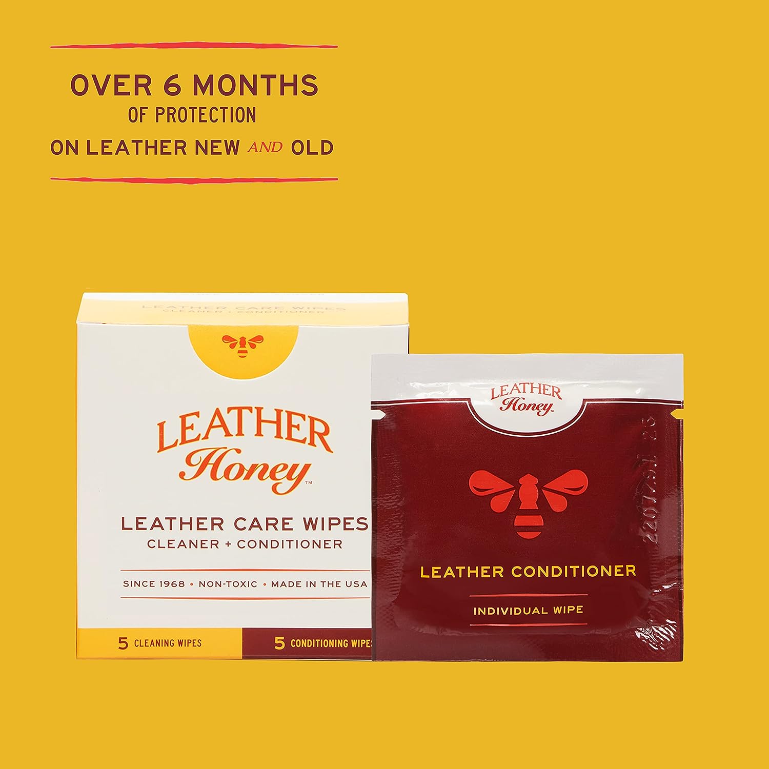 Leather Honey Care Wipes (10 Pack) - 5 Cleaner & 5 Conditioner