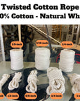 Image of Ravenox's Natural White 100% Cotton Twisted Rope displaying diverse sizes, its multitude of applications, and commitment to sustainability – a top eco-friendly pick on Ravenox product page. (3712668161)