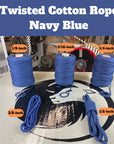 Ravenox's Navy Blue Cotton Rope, displaying a deep, rich color that brings sophistication and versatility to any crafting, decor, or DIY project. (3710803713)
