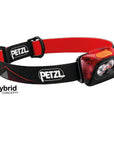 PETZL ACTIK® CORE rechargeable headlamp with 450 lumens, featuring a reflective headband and compact design, ideal for outdoor activities like hiking and running. (8759324639469)