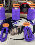 Various sizes of twisted Ravenox Purple Cotton Rope, showcasing their vibrant color and flexibility for multiple uses in crafting and DIY projects (3714936449)