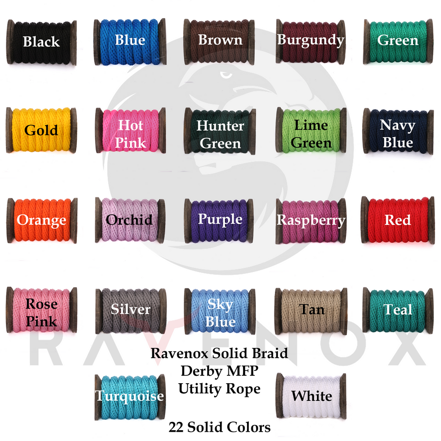 Ravenox Solid Braid Polypropylene Utility Rope Swatch Card (6486512705) (8217545736429) (8217639649517)
