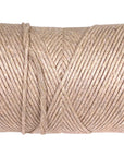 3mm Single Strand Hemp Macrame Cord by Ravenox, tightly wound on a wooden spool showcasing its natural beige color and textured finish. (8431218819309)