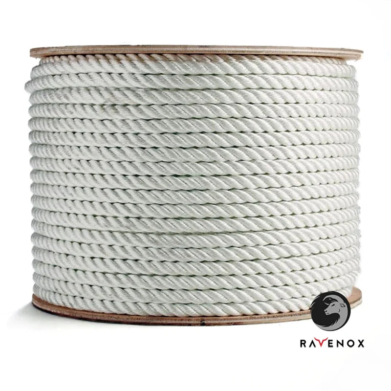 Ravenox Twisted Nylon Rope | Best All-Purpose Commercial Grade White / 1/2-Inch x 1200-feet (Full Spool)