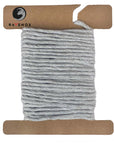 Swatch of Ravenox 2mm & 3mm Single Strand Cotton Macrame Cord in sophisticated Pearl Grey, neatly presented on a cardboard disk for texture and hue. (8357780029677)