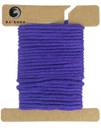Elegant swatch of Ravenox 2mm & 3mm Single Strand Cotton Macrame Cord in deep Purple, wound on a cardboard disk to display the vibrant color and quality. (8357476008173)