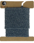 Versatile Grey Ravenox Three Strand Twisted Cotton Cord in 1/8-inch and 3/16-inch sizes, displayed on a cardboard disk, highlighting the cord’s elegant neutrality. (3712356609)