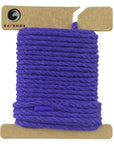 Ravenox Purple Three Strand Twisted Cotton Cord in both 1/8-inch and 3/16-inch widths, gracefully displayed on a cardboard disk to accentuate the cord's rich, luxurious hue. (3714936449)