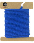 Regal Royal Blue Ravenox Three Strand Twisted Cotton Cord, available in 1/8-inch and 3/16-inch thickness, presented on a cardboard disk to display the majestic shade. (3869188673)