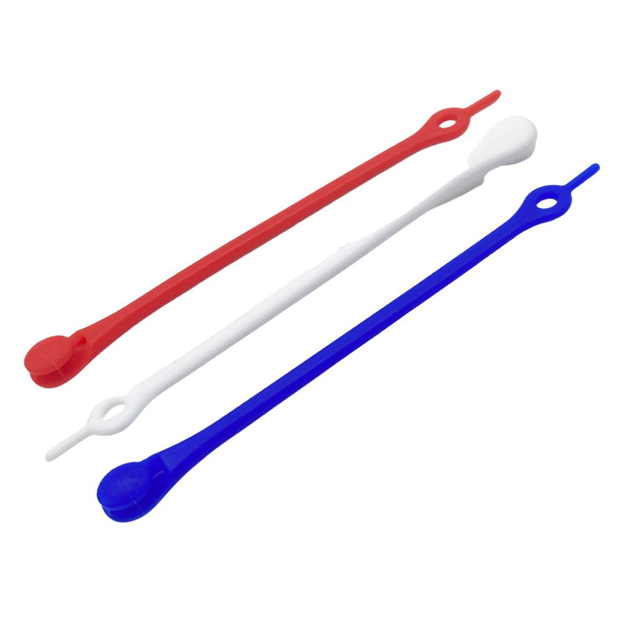 Red, white, and blue No Tie Silicone Shoelaces - Patriotic and stylish shoe accessory. (8198507823341)