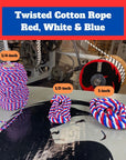 Patriotic Ravenox Cotton Rope in Red, White, and Blue, perfect for celebrating national holidays or for any crafting project requiring a touch of Americana (8236716289)