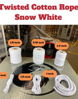 Pure and elegant Ravenox Snow White Cotton Rope, ideal for creating clean, sophisticated crafts, décor, or DIY projects. (5511949441)