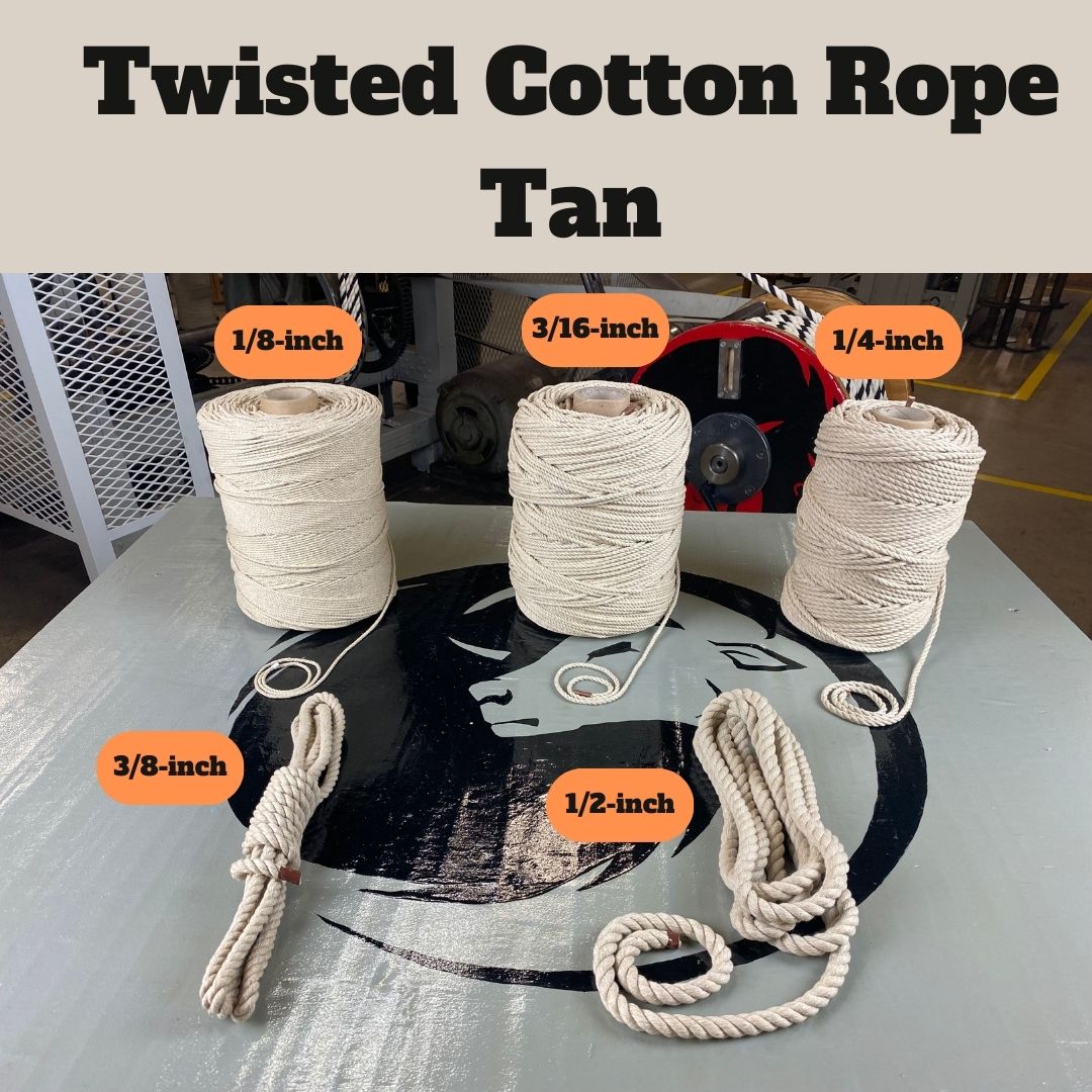 Ravenox Tan Twisted Cotton Rope | Super-Soft Manila Alternative 1/2-Inch x 50-Feet
