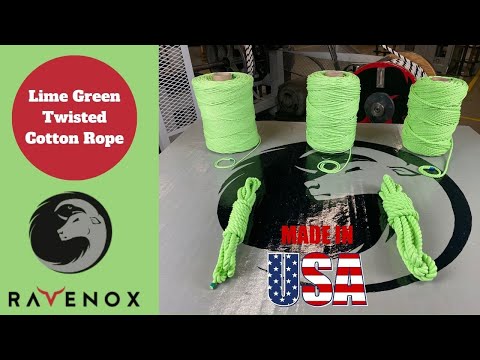 Video displaying the features and applications of Ravenox's Lime Green Twisted Cotton Rope on the product listing page.