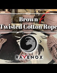 Video displaying varying sizes of Ravenox Brown Twisted Cotton Rope, demonstrating its versatility and highlighting its multiple uses on Ravenox's product page.