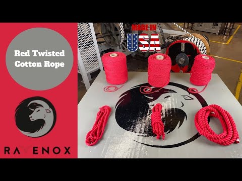 A video featuring the vibrant and versatile Ravenox Red Cotton Rope, an eco-friendly product made from upcycled cotton fibers, perfect for various DIY crafting projects.