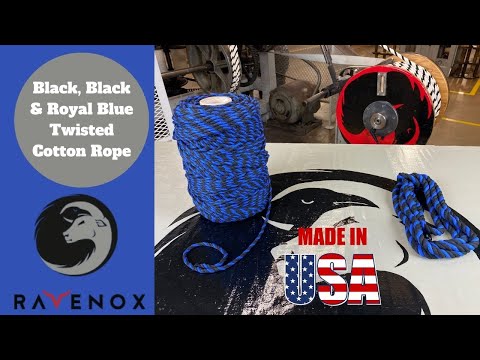A video showcasing the vibrant and symbolic Ravenox Thin Blue Line Cotton Rope, a black and blue striped rope representing support and respect for law enforcement officers.