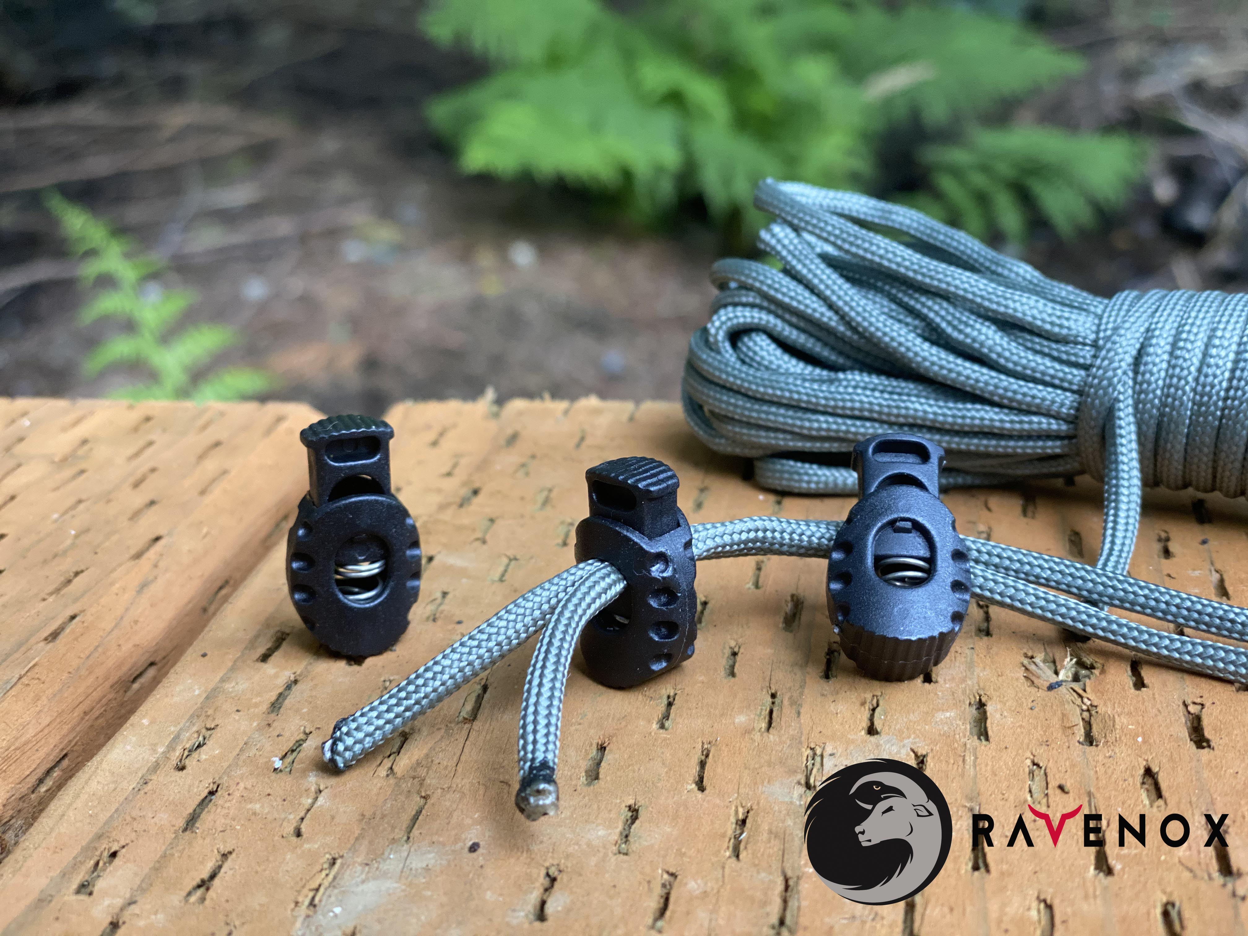 Ravenox White Primoloc Cord Lock | Toggle for Paracord Projects 6 Pack White