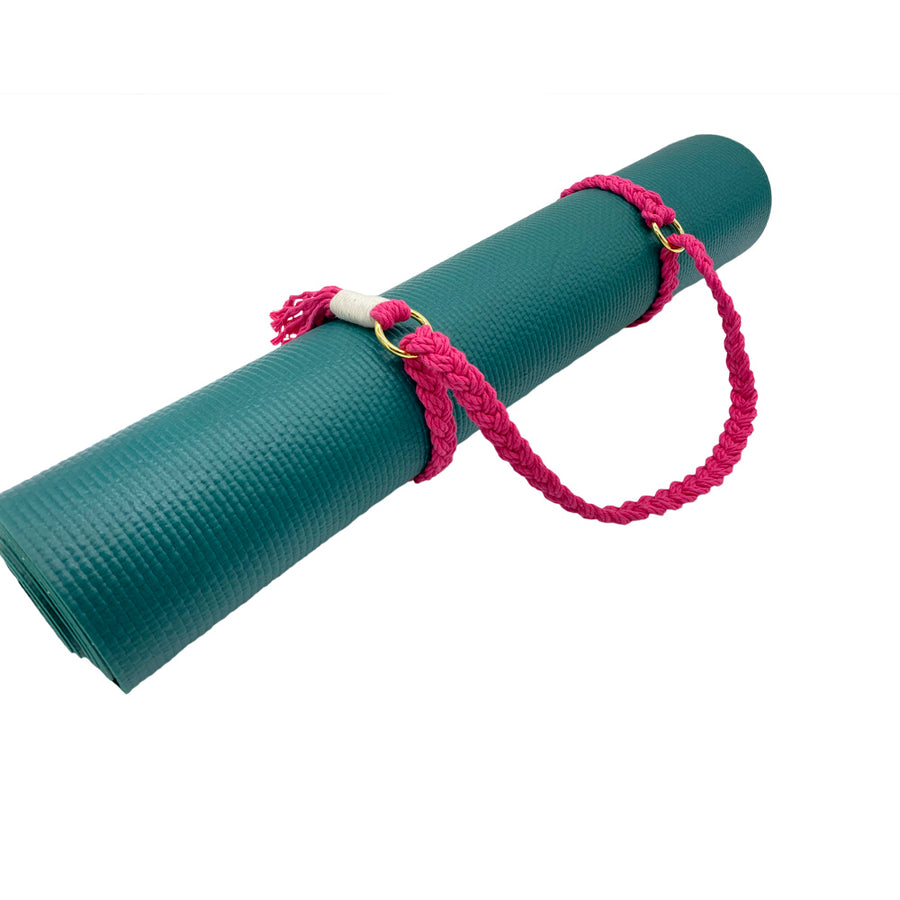 Ravenox Adjustable Yoga Mat Carrier | Cotton Tote for Pilate’s and Yoga Pink (7469718307053)