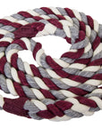 Ravenox Twisted Cotton Rope Dog Leash Walking Dogs Lead Lines Puppies Training Burgundy Silver White (6132388659400)