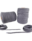 100% Natural Grey Macramé Cotton Cord 3mm x 109 Yard Craft Cord for DIY Crafts Knitting Plant Hangers Yard Twine String Cord Colored Cotton Rope Christmas Wedding Décor (7472594256109)