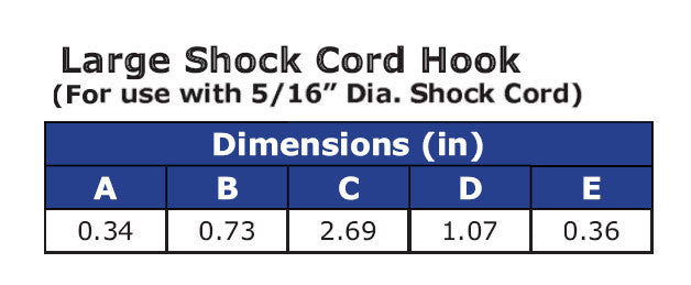 Ravenox Large Shock Cord Bungee Cord Hook Closed - 4 Pack - 1846207361