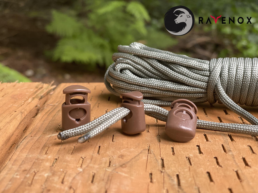 Ravenox Brown Colored cord lock toggles toggle stoppers for shoes drawstrings cord cordage rope cords ropes (1308704705)