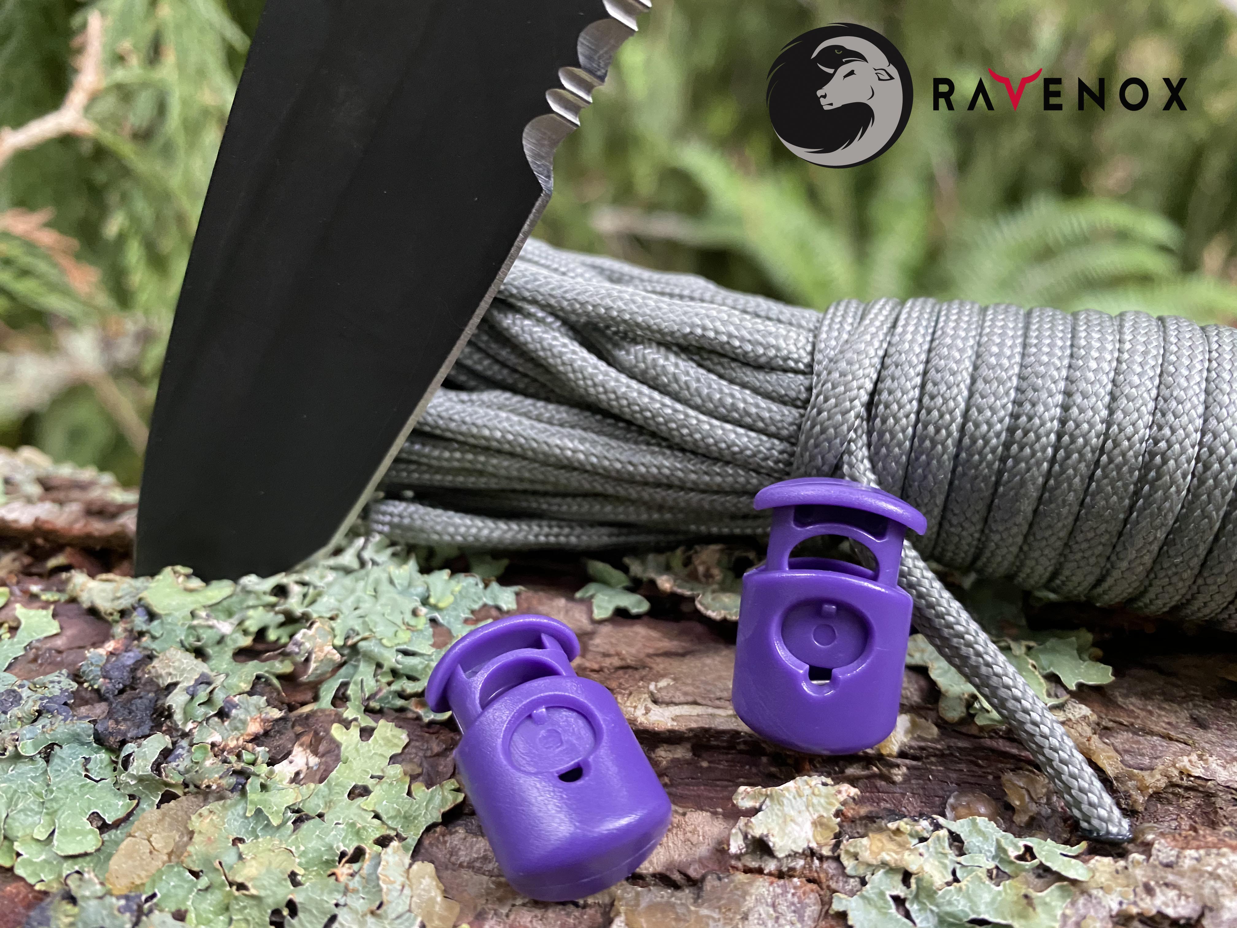 Ravenox Heavy Duty Barreloc Cord Lock | Cord Locks for Drawstrings, Rope |  Barrel Locks for 1/4-Inch | Accessory Cord and Cord Lock for String, Bags