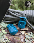 Ravenox Teal Blue Colored cord lock toggles toggle stoppers for shoes drawstrings cord cordage rope cords ropes (1327213697)