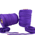100% Natural Purple Macramé Cotton Cord 3mm x 109 Yard Craft Cord for DIY Crafts Knitting Plant Hangers Yard Twine String Cord Colored Cotton Rope Christmas Wedding Décor (7472814096621)
