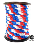 Solid Braid Polypropylene Utility Rope (Red, White & Blue) (1648512729178)