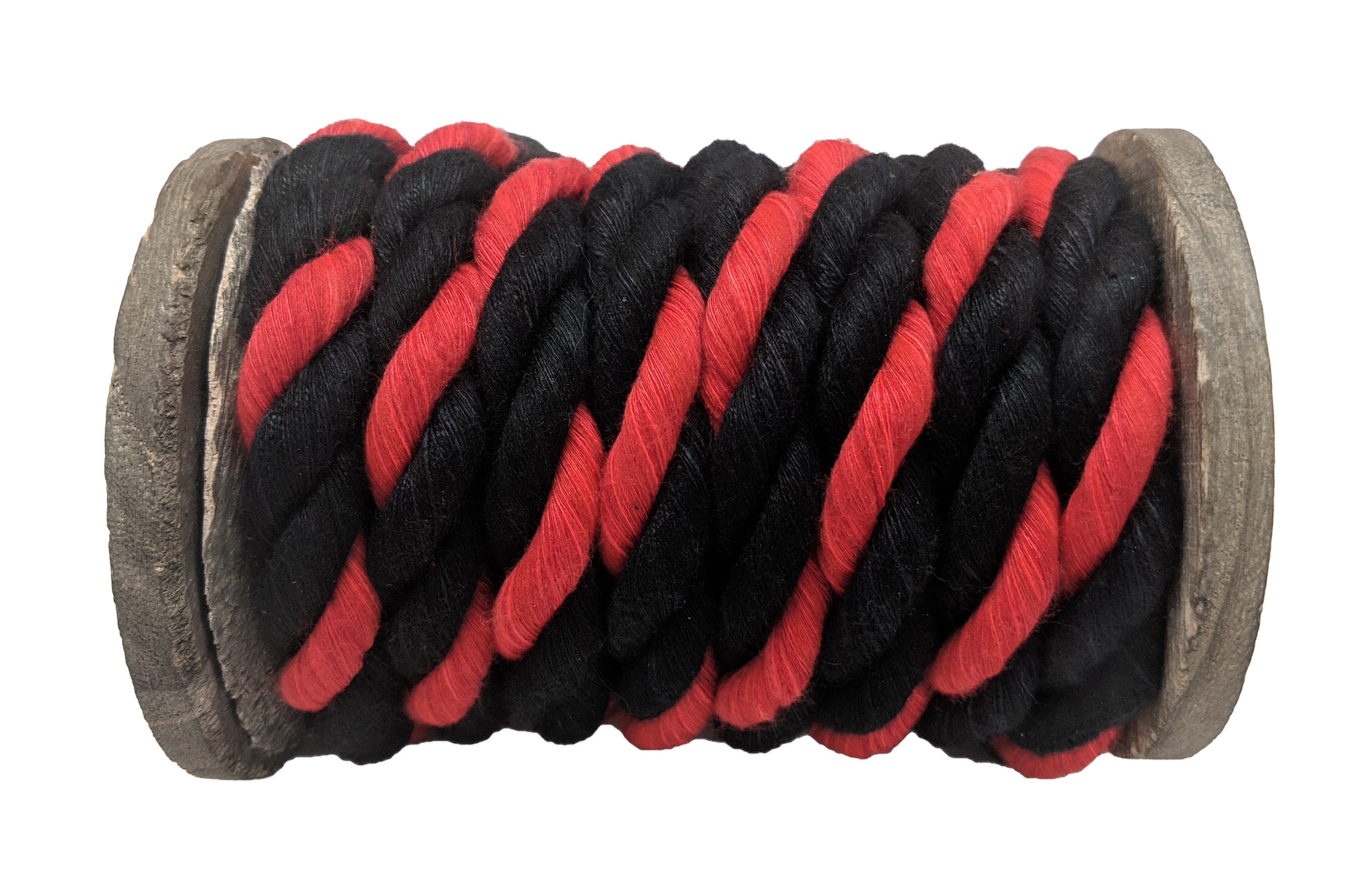 Ravenox Twisted Cotton Rope (Black, Black & Red) - Thin Red Line - 1/2-Inch x 10-Feet - 15845456511066