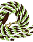 Ravenox Twisted Cotton Rope Dog Leash Walking Dogs Lead Lines Puppies Training Lime Green Brown White (6132388659400)