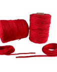 100% Natural Red Macramé Cotton Cord 3mm x 109 Yard Craft Cord for DIY Crafts Knitting Plant Hangers Yard Twine String Cord Colored Cotton Rope Christmas Wedding Décor (7472851976429)