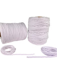 100% Natural Snow White Macramé Cotton Cord 3mm x 109 Yard Craft Cord for DIY Crafts Knitting Plant Hangers Yard Twine String Cord Colored Cotton Rope Christmas Wedding Décor (7472914432237)