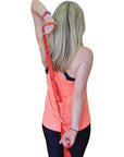 Ravenox Yoga Strap for Stretching and Flexibility in Red Being Used for Back and Chest Stretches my Woman in Fitness Gear (683212609)