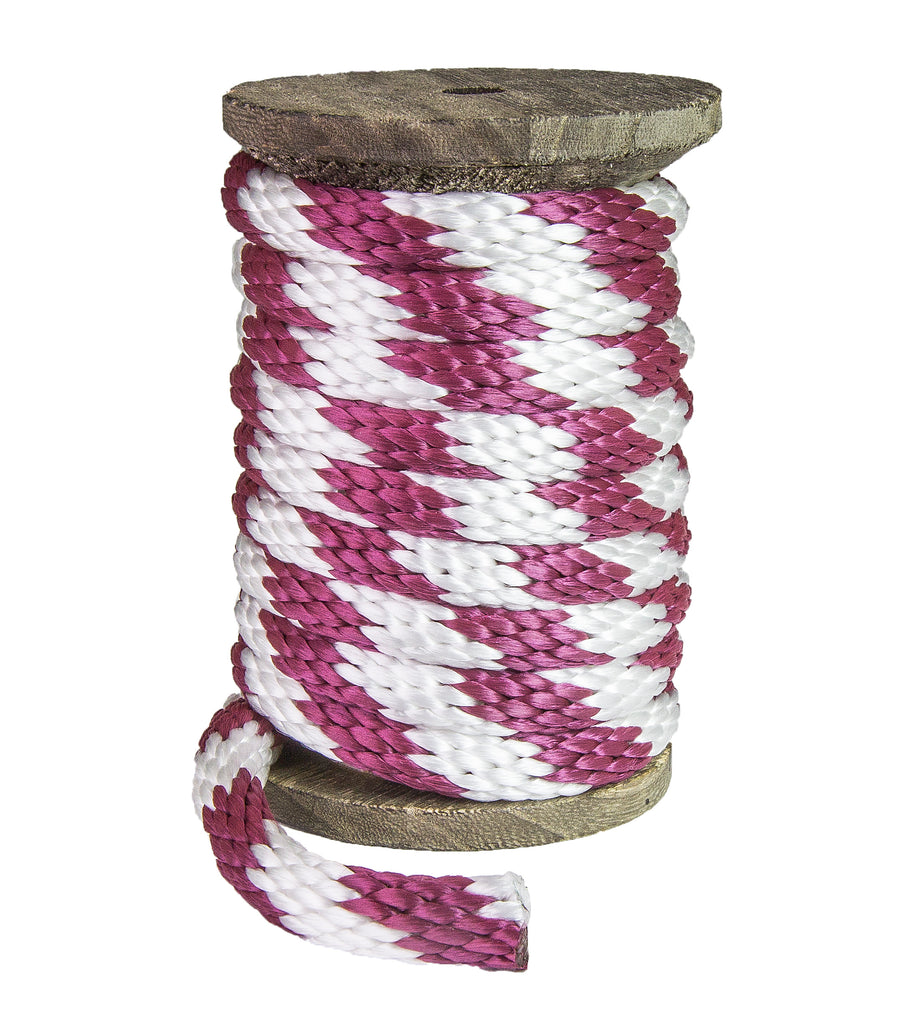 Solid Braid Polypropylene Utility Rope (Burgundy & White) (384232030248)