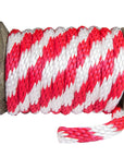 Solid Braid Polypropylene Utility Rope (Red & White) (384216170536)