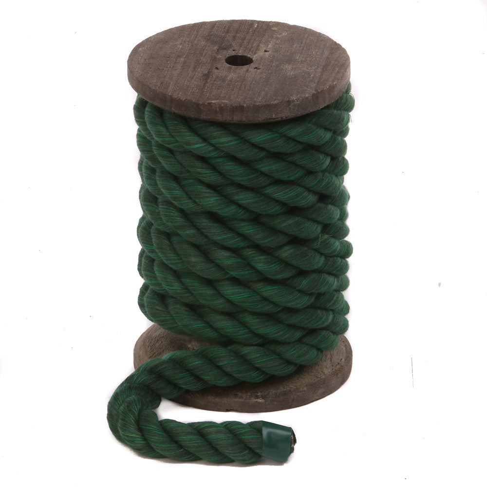 thumbnail image 2 of Natural Twisted Cotton Rope - 1/2" Diameter, 25 Feet Dark Green For Crafts & DIY 2 of 9