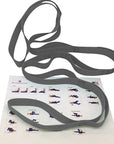 Ravenox Yoga Strap for Stretching and Flexibility in Grey Pictured Laying on Stretching Poses Guide (683212609)