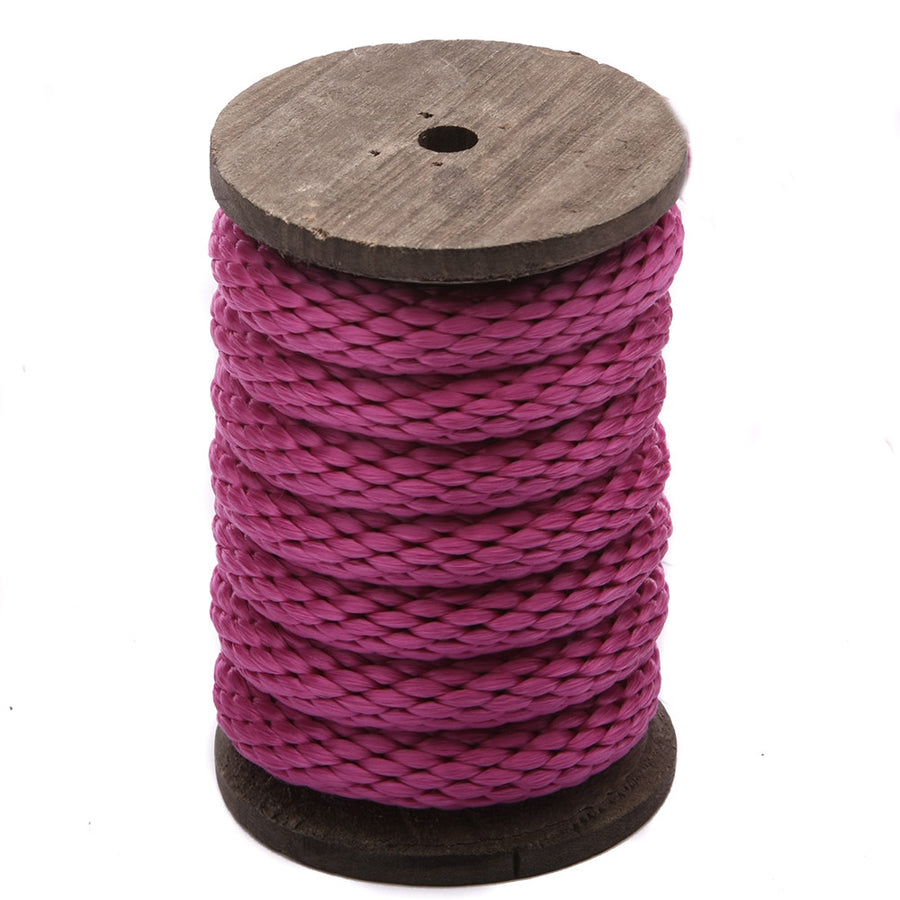 Solid Braid Polypropylene Utility Rope (Raspberry) (6459243073)