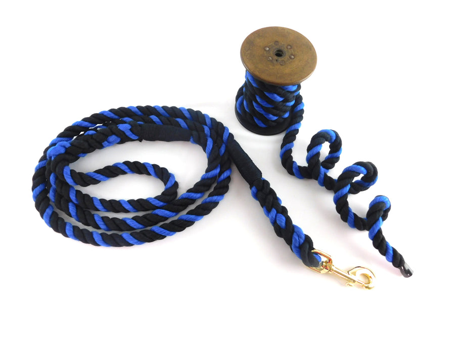 Twisted Cotton Rope (Black, Black & Royal Blue) - "Thin Blue Line" (1591840669786)