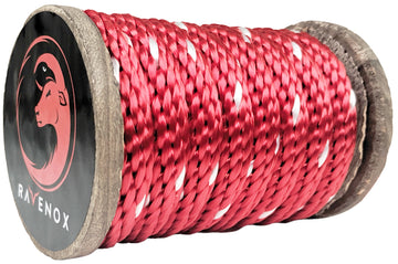 Solid Braid Polyester Rope (Red with Tracer) (4578995011674)