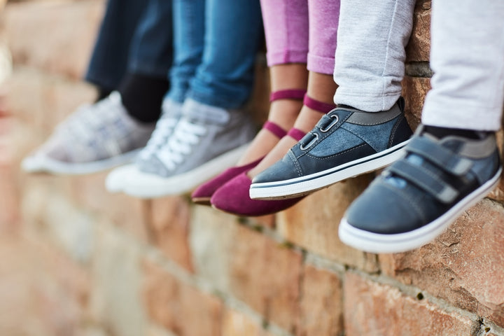 Children's shoes featuring Elastic No Tie Shoelaces in vibrant colors - Convenient, stylish, and safe footwear for kids.