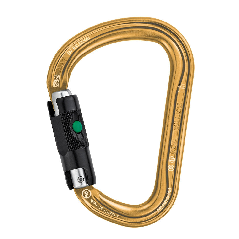 Petzl WILLIAM BALL-LOCK Carabiner - Gold - M36A BLY