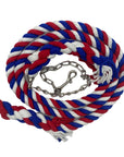 Ravenox Handmade Cotton Rope Horse Lead with Chain Red White Blue (1806013268058)